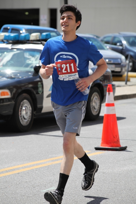 Brandon competing in the 2014 Foot Levelers' Blue Ridge Marathon